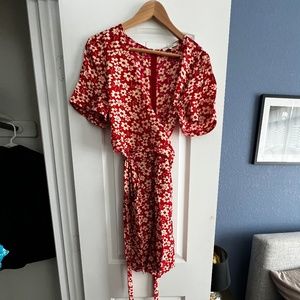 Madewell floral wrap dress